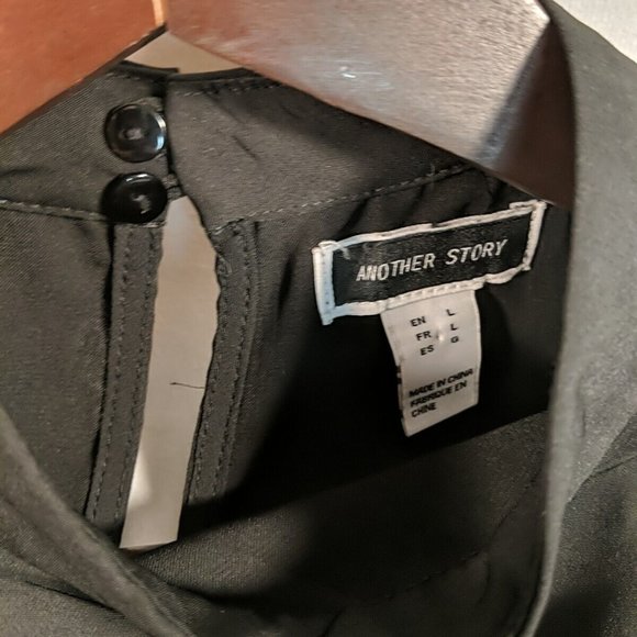 Another Story Black Flowy Dress Keyhole Sleeveless Women's Large L Formal - Picture 3 of 10